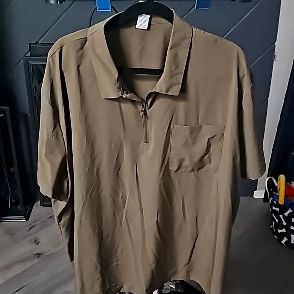 Mens Xersion woven short sleeve polo